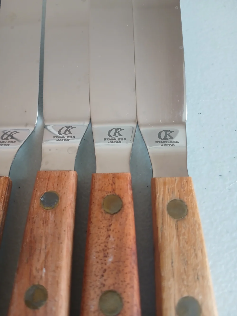 6 Wood Handle Offset Stainless Steel Icing Spatulas Spreaders